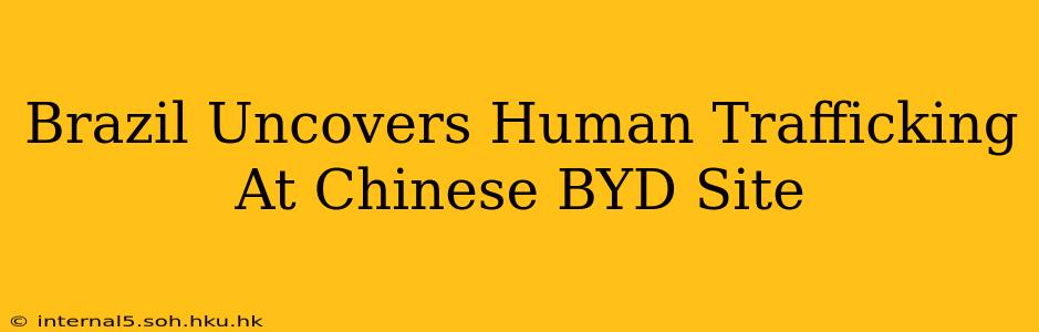 Brazil Uncovers Human Trafficking At Chinese BYD Site