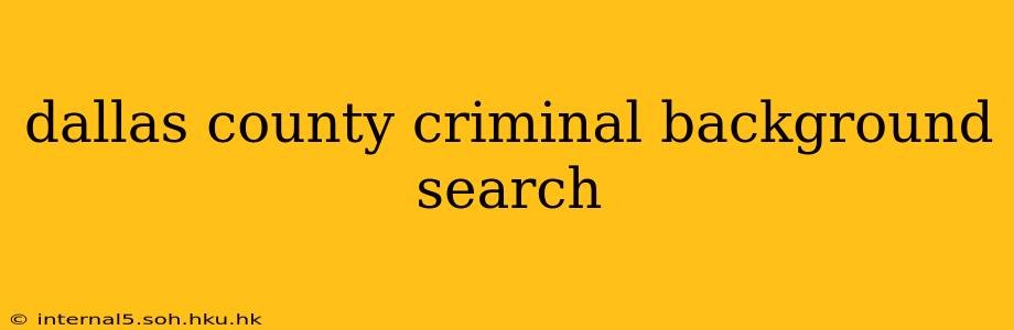 dallas county criminal background search