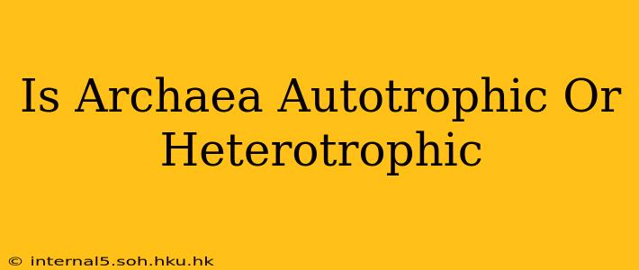 Is Archaea Autotrophic Or Heterotrophic