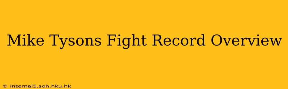 Mike Tysons Fight Record Overview