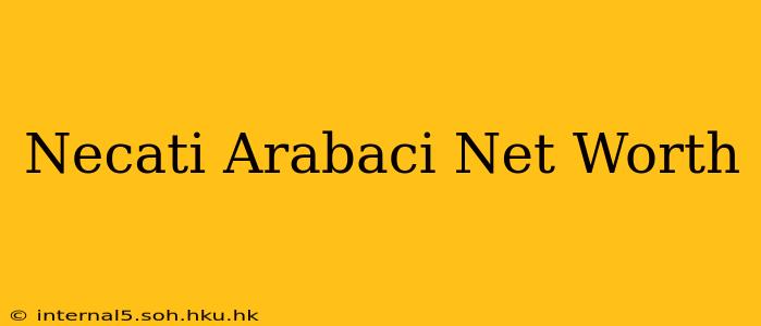 Necati Arabaci Net Worth