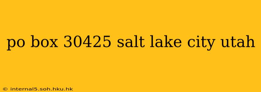 po box 30425 salt lake city utah