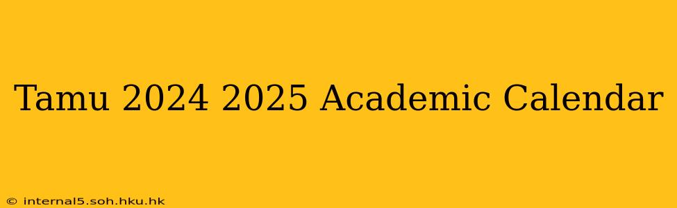 Tamu 2024 2025 Academic Calendar