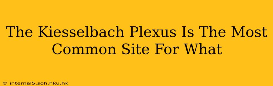The Kiesselbach Plexus Is The Most Common Site For What