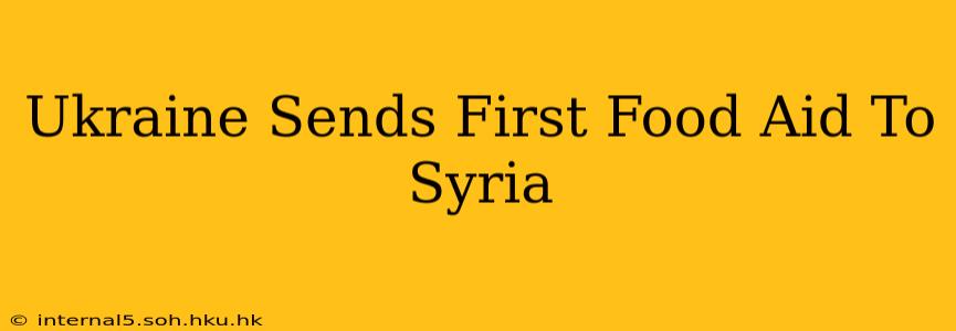 Ukraine Sends First Food Aid To Syria