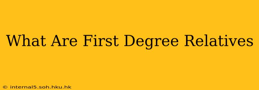 What Are First Degree Relatives
