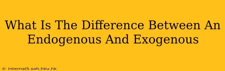 What Is The Difference Between An Endogenous And Exogenous