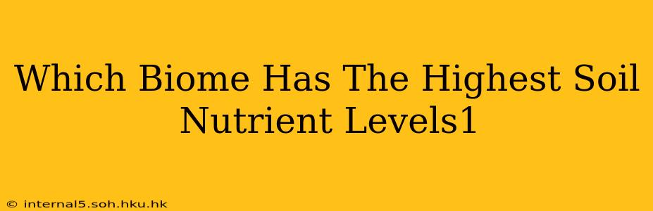 Which Biome Has The Highest Soil Nutrient Levels1